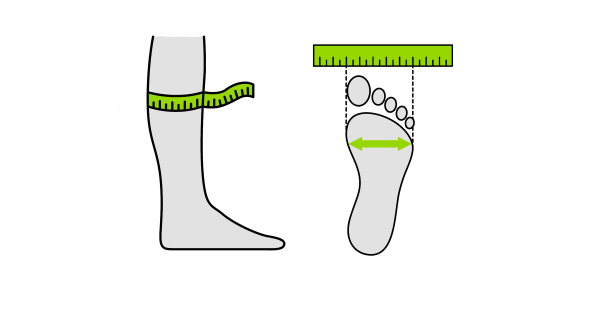 this is the sizing indication which is related to the size guide of the donning and doffing aid for compression socks Steve Complete